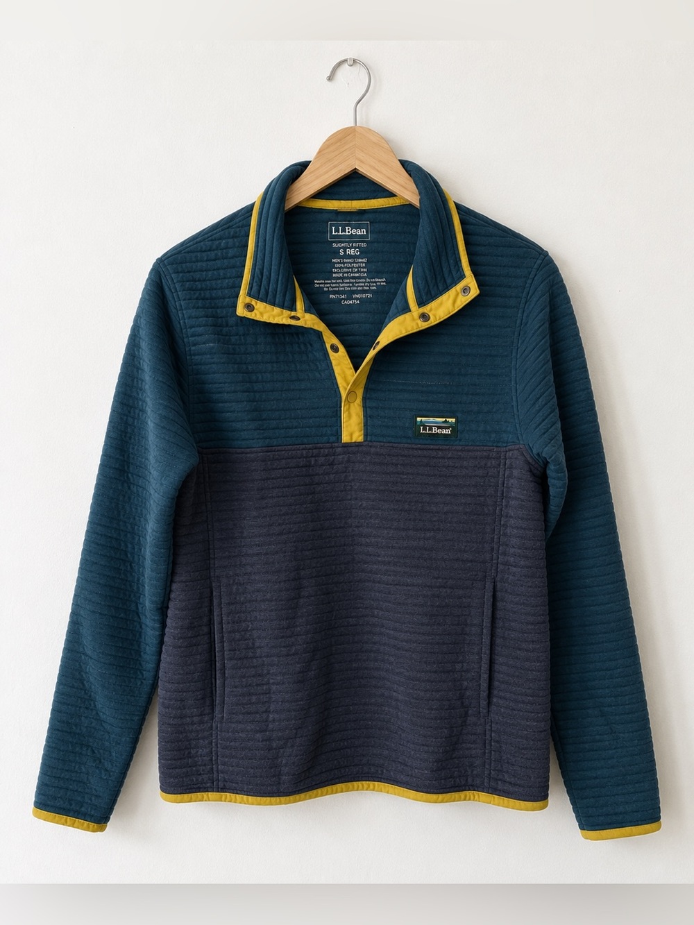 LL Bean Men's Airlight Knit Pullover, Colorblock - Size Small